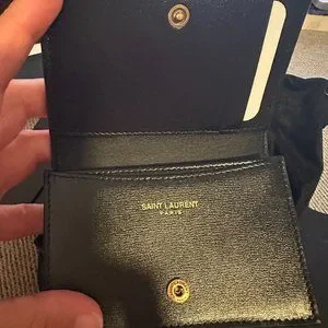 小物 SAINT LAURENT business card case Saint Laurent Business Card Holder With Flap In Grain De